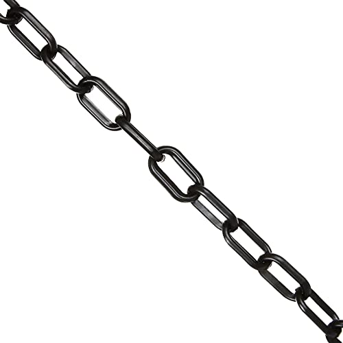 Acrux7 Plastic Chain 82 FT. 1.5 Inch Diameter Black Plastic Chain Link, Light Weight UV Protected Plastic Chain Barrier for Hanging Halloween Fake Chains Decoration, Chains Cosplay