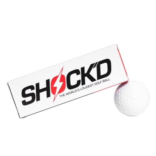 Loudest Novelty Golf Balls - SHOCK'D Prank Ball Sleeve of 3 - White Dot Button