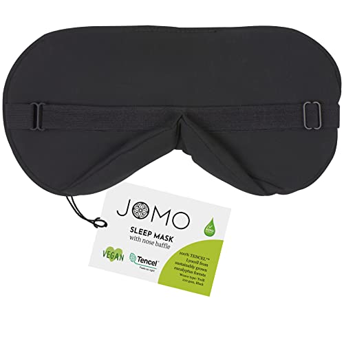 JOMO 100% Tencel Sleep Eye Mask, Black – Pack of 1, Superior Breathable Comfort
