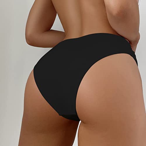 SherryDC Women’s V-Cut High-Waisted Bikini Bottoms – Large 824 Black