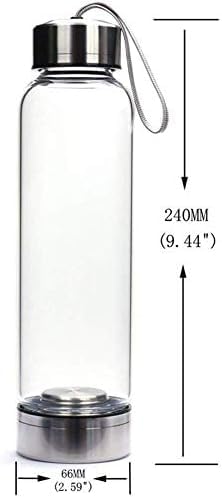 SAOI Amethyst Crystal Water Bottle - Reusable Glass & Stainless Steel Wellness Drinkware