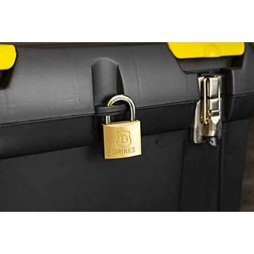 BRINKS - 40mm Solid Brass Keyed Padlock with 7/8¡± Shackle Clearance, 4-Pack - Chrome Plated with Hardened Steel Shackle, (171-40401)