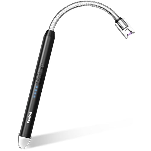 Electric Candle Lighter, USB-C Rechargeable Arc Lighter with Flexible Neck - Black