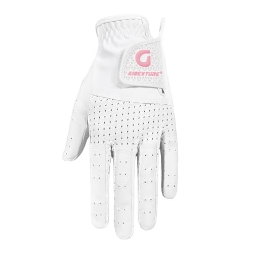 Breathable Women's Golf Gloves - Full White, Medium Size