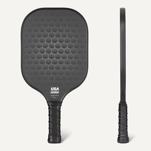 Pickleball Paddle Set - 2 USAPA Approved Black Carbon Fiber Paddles with 4 Balls & Carry Bag
