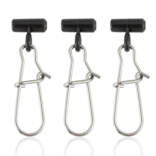 Sinker Slides for Fishing - Black Duo-Lock Snap, 30 Pack