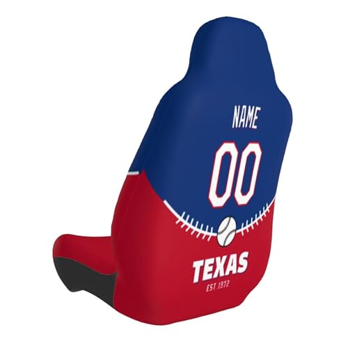 Texas Car Seat Covers - Custom Name & Number, Universal Fit