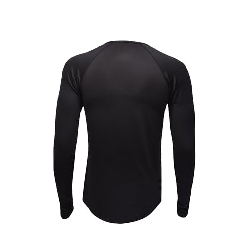 Men's Midweight Baselayer Top - Long Sleeve Thermal Shirt - Medium, Black