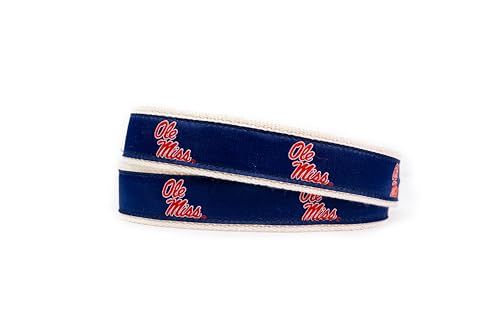 NCAA Ole Miss Rebels Genuine Leather Men's Belt - Navy, 32