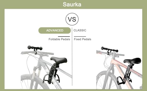 Kid Bike Seat with Front Handlebar for Mountain Biking - Foldable Pedals