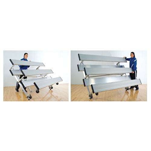 Tip n Roll Bleacher Seating for 30 - 3 Row 15' Aluminum