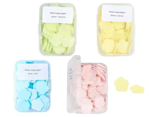 Portable Paper Soap Sheets - 4 Scented Boxes with 400 Sheets