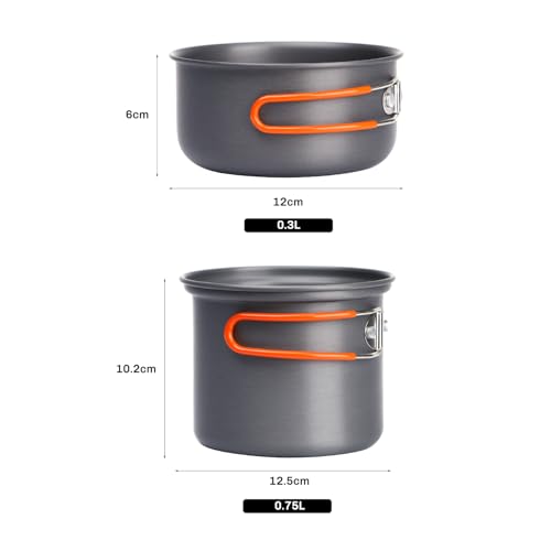 Fire-Maple Camping Pot & Stove Set with Windshield - Foldable Backpacking Cookware