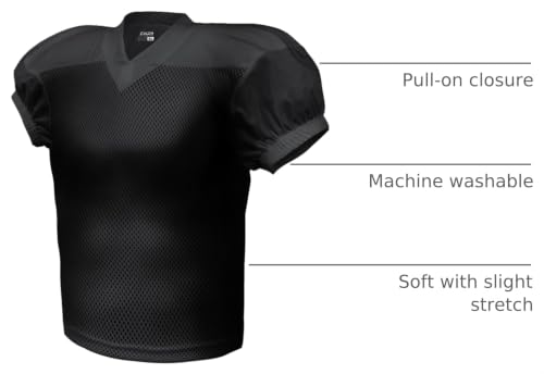 EALER Medium Black Mesh Football Practice Jersey Athletic Sports Uniform