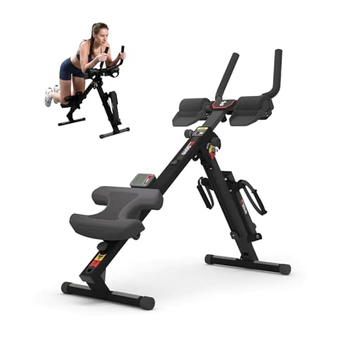 3 in 1 Ab Machine & Rowing Machine - Foldable, Black