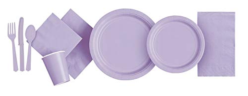 Lavender Round Dinner Plates - 9" Pack of 16 - Premium Quality