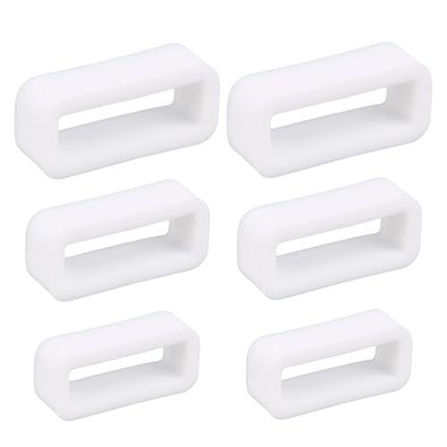 Watch Band Keepers - 6pcs Silicone Set - White