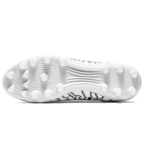 Men's Soccer Cleats High-Top Lightweight Football Shoes White 9.5 Women / 8 Men HRJR