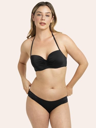 Women's Swim Secret Side Ruched Bikini Bottom - Black Hue