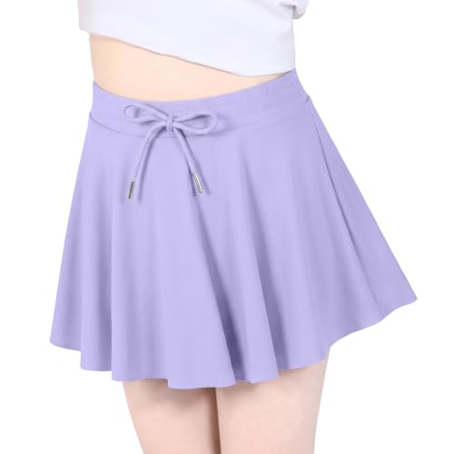 Girls Tennis Skirt Athletic Skort with Pocket - Purple, 7-8 Years