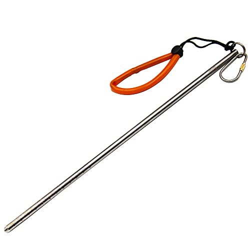 TiTo Titanium Diving Pointer Stick 14in/35cm with Measurement & Lanyard - Titanium Color