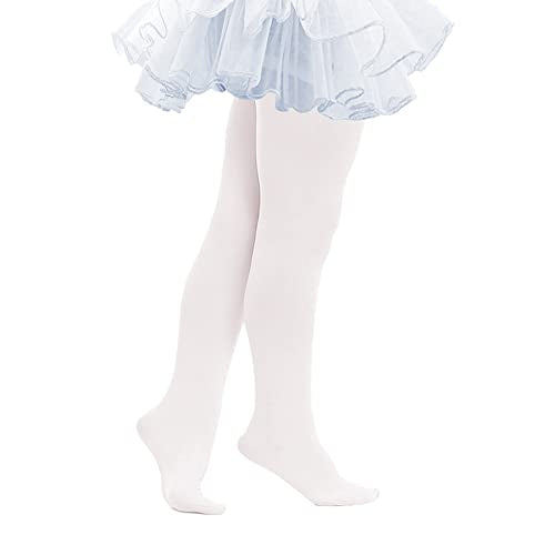 Ultra Soft Footed Ballet Tights for Girls - 6-8 Years White