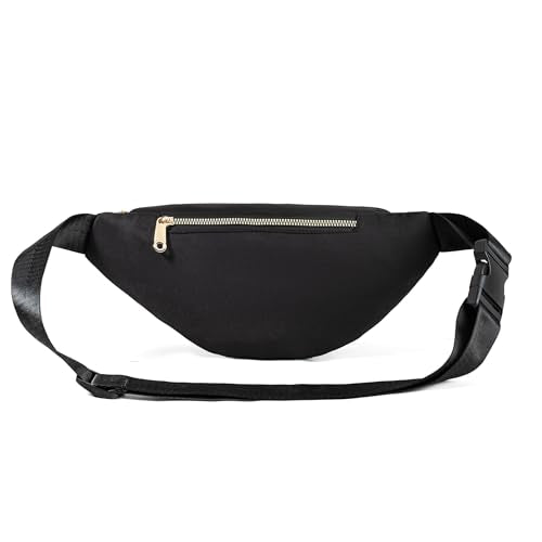 Fanny Pack Crossbody Bag for Women - Lightweight Black Waist Pack