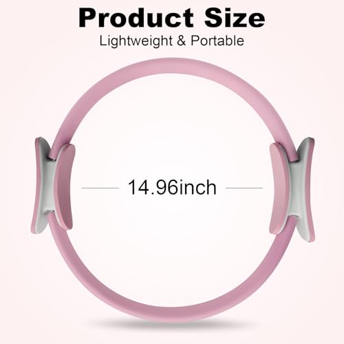 15-Inch Pilates Ring with Dual Padded Handles - Pink