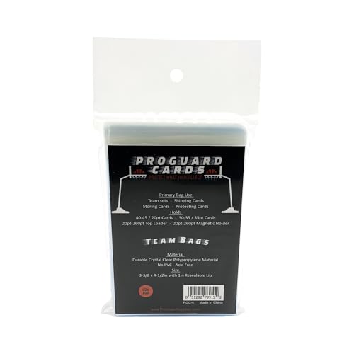 Team Bags for Card Sets - 100 Resealable Ultra Clear Bags - Variation 1