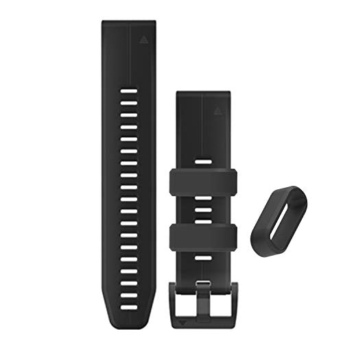 Silicone Fastener Ring for Garmin Watches - Black & Black