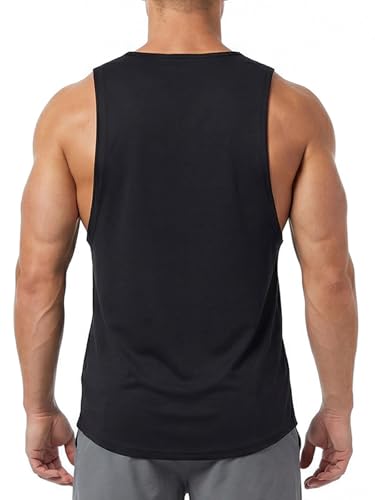 Men's Sleeveless Quick Dry Gym Tank Top - Black, X-Large