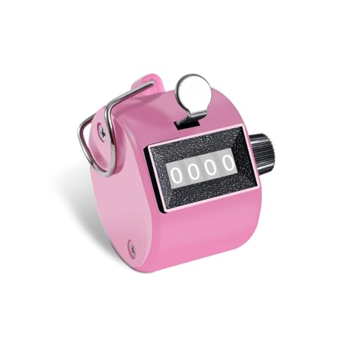 4-Digit Mechanical Handheld Tally Counter - Pink