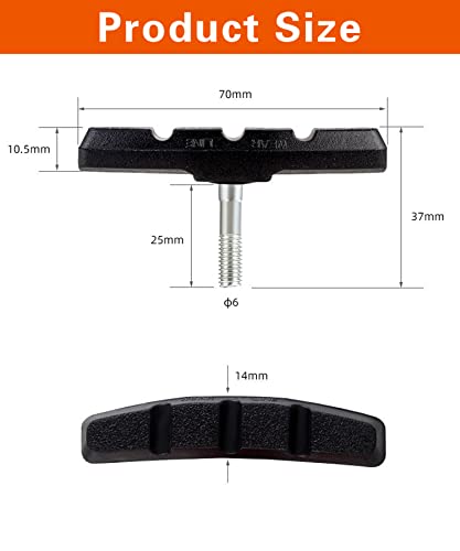70mm V-Brake Pads Set - 2 Pairs for Mountain & Road Bikes