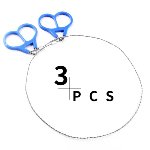 3 Pack Stainless Steel Wire Saw with Plastic Handle - 28.3"