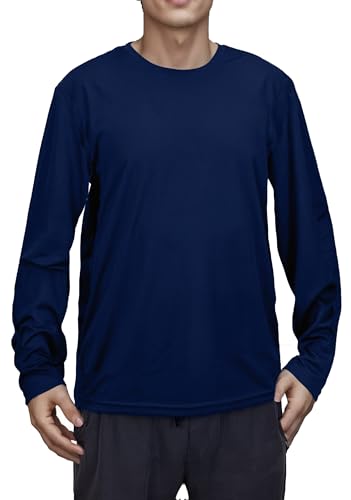 Men's Long Sleeve Quick Dry Athletic Shirt - Navy, Large