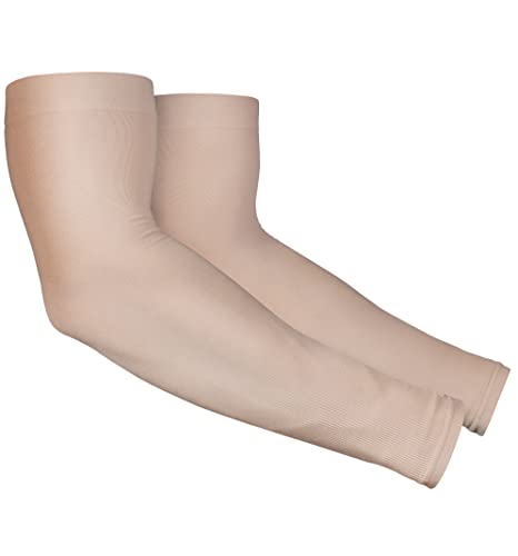 Sun Protection Compression Arm Sleeves - 1 Pair Beige