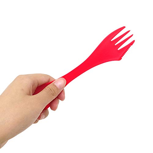 6-Pack Colorful Tritan Sporks - 3 in 1 Spoon, Fork & Knife Set