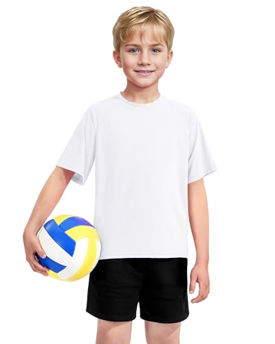 Boys Rash Guard Short Sleeve Swim Shirt - 13-14 Years, White