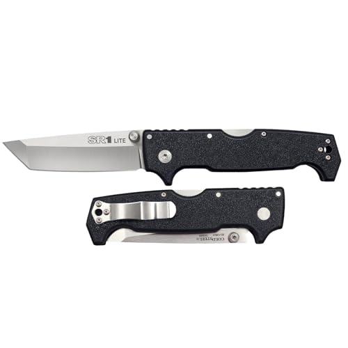 Cold Steel SR1 Lite Tanto Folding Knife 4 Inch Blade, Tactical Self-Defense, Griv-Ex Handle