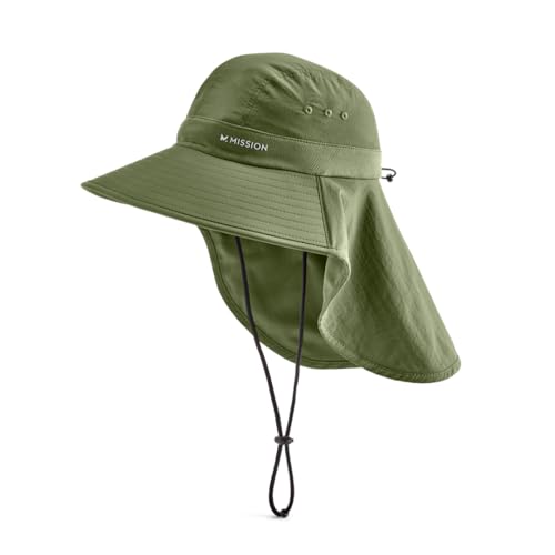 Mission Bronze Green One Size UPF 50 Sun Hat for Men Women - Wide Brim Outdoor Sun Protection