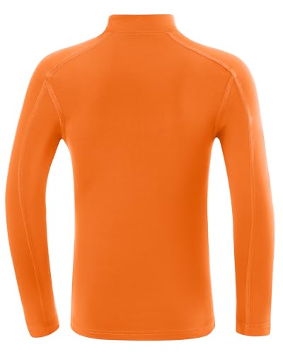 Boys' Thermal Compression Shirt Mock Neck Long Sleeve - Orange, Small
