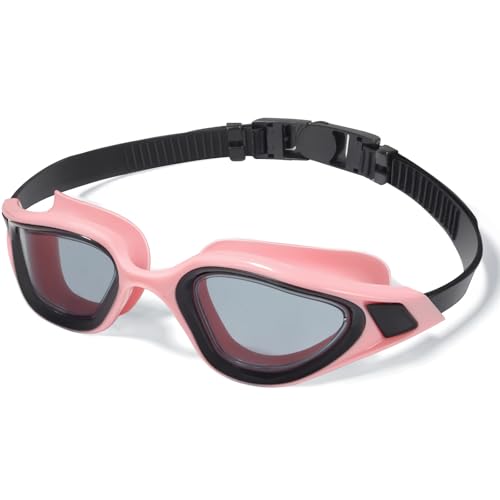Swim Goggles for Adults & Youth - Anti-Fog UV Protection - Black