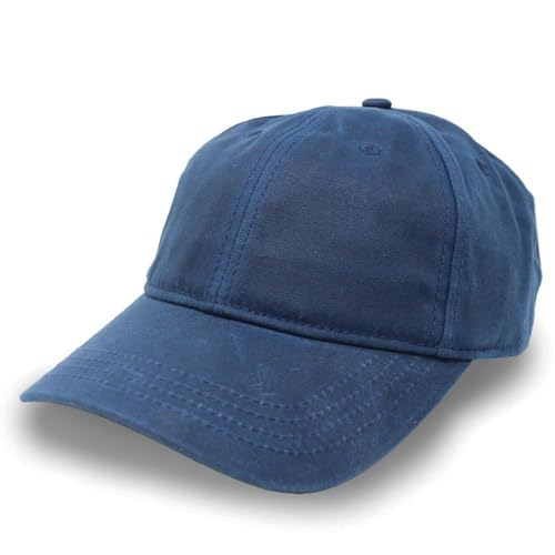 Gritty Bull Waxed Canvas Hat - Adjustable Unstructured Cap for Men & Women, Navy, One Size