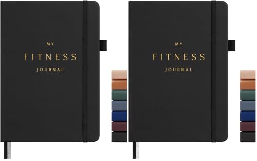 Fitness Journal with Daily Diet Tracker & Exercise Log - Pack of 2