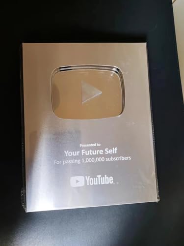Customizable YouTube Play Button - Silver Milestone Plaque