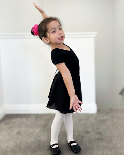 Girls Cotton Ballet Dance Leotard with Bow Back - Soft & Breathable