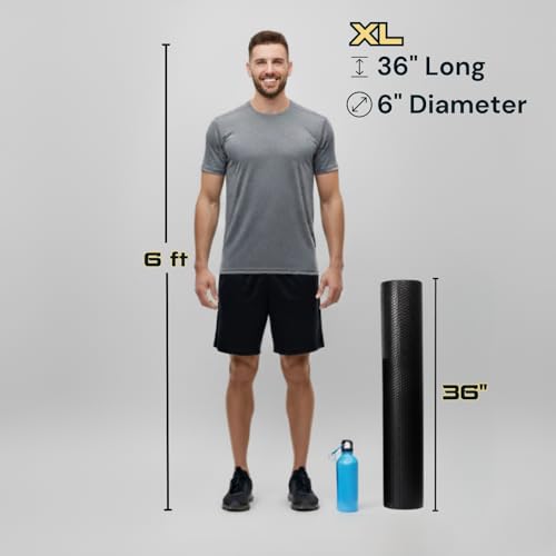 Fitizen Extra Large Foam Roller 36in - Deep Tissue Muscle Massage & Rehab