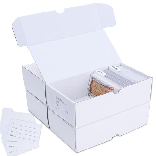 Leyzan 4-Pack Trading Card Storage Box Holds 1600 Cards Organizer with Dividers