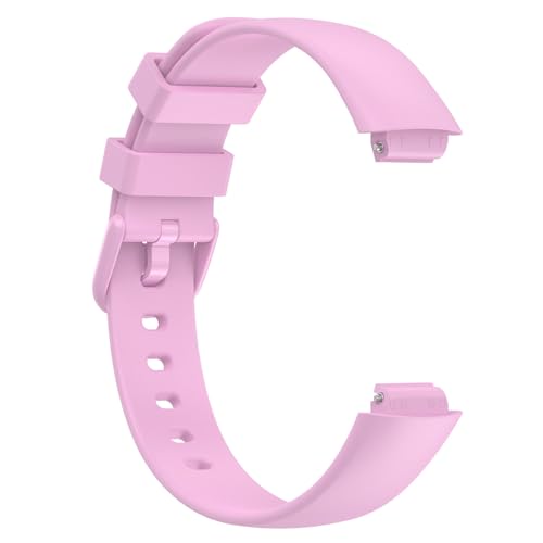 Fitbit Inspire 3 Bands - Soft Silicone Adjustable Wristband - Light Purple, Small