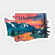 Washington State Vinyl Sticker - 5-Inch Waterproof USA Map Decal